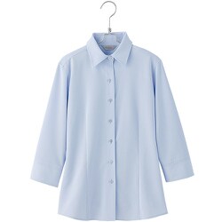 HCB4107-020-17 [ピエ 七分袖ブラウス HCB4107 サックス 17]