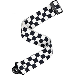 ギターストラップ ストラップロック構造搭載 Autolock Guitar Strap Skater Series Checkerboard Black＆White 50BAL13