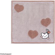 42-0040065 [タオルハンカチ ホワイトタイガーとブラックタイガー ホワイトタイガーくん ブラックタイガーくん きゅんです 20cm×20cm グレー]
