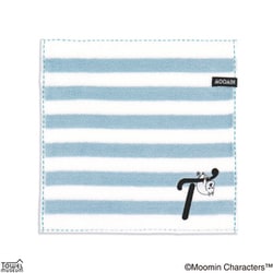 タオルハンカチ ムーミン イニシャルステッチ（ムーミン） イニシャルT 25cm×25cm ブルー 47-0290070