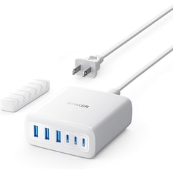 USB急速充電器 Anker Charger USB PD（パワーデリバリー）対応 112W USB-C×3/USB-A×3 GaN採用 A2154521