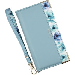 Galaxy S24 FE 用 ケース 手帳型 ブルーミー スマホケース フラワー クラウディブルー BL-S24FE-CB