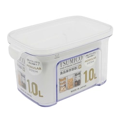 TSUMICO 食品保存容器 M 1L S・M・Lを積み重ねて高さがそろう スタッキング クリア ナチュラル 縦17.5×横11.4×高さ10.5cm 日本製 KK-642