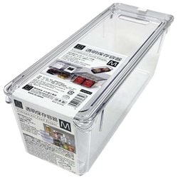 透明 保存容器 M 2.4L 一目で中身がわかる 重ねられて省スペース オールクリア 指穴付き つまみ付き 引き手付き 幅11×奥行30×高さ10.5cm 日本製 KK-650