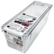 透明 保存容器 M 2.4L 一目で中身がわかる 重ねられて省スペース オールクリア 指穴付き つまみ付き 引き手付き 幅11×奥行30×高さ10.5cm 日本製 KK-650