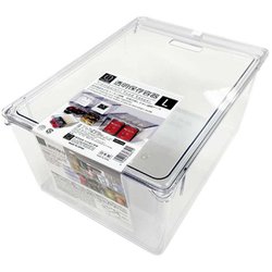 透明 保存容器 L 7L 一目で中身がわかる 重ねられて省スペース オールクリア 指穴付き つまみ付き 引き手付き 幅22×奥行30×高さ14cm 日本製 KK-651