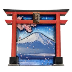 木製 エッチングマグネット 富士山（鳥居） NB-JWE212