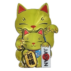 木製 エッチングマグネット 招き猫（金） NB-JWE202