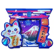 木製 エッチングマグネット ネオン鳥居招き猫JAPAN NB-JWE270