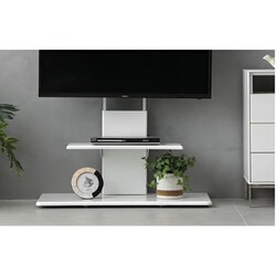 【新品未使用】テレビスタンド　ホワイト　モダンデコ 11段階高さ調整 壁寄せTVスタンド キャスター付き 上下左右角度