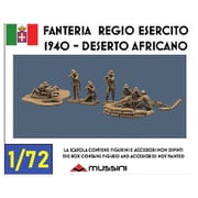 MM072-028 1/72 WWII イタリア王立軍歩兵セット 北アフリカ1940年 11体入 [組立式プラスチックモデル]