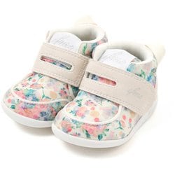 ifme CALIN 水彩花柄ファーストシューズ ベビー スニーカー ベージュ 11.5cm 203814