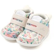 ifme CALIN 水彩花柄ファーストシューズ ベビー スニーカー ベージュ 12.5cm 203814