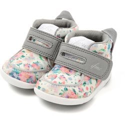ifme CALIN 水彩花柄ファーストシューズ ベビー スニーカー グレー 12.5cm 203814