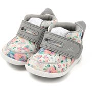 ifme CALIN 水彩花柄ファーストシューズ ベビー スニーカー グレー 12.5cm 203814
