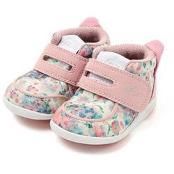 ifme CALIN 水彩花柄ファーストシューズ ベビー スニーカー ピンク 12.5cm 203814