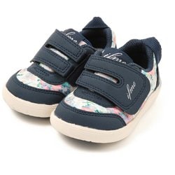 ifme CALIN 水彩花柄ワンベルトスニーカー ベビー スニーカー ネイビー 12.5cm 203815