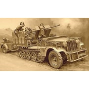 IT6395 1/35 WW.II ドイツ軍 Sd.Kfz.10/4 1トンハーフトラック 2cm対空機関砲 FlaK30搭載型 弾薬トレーラー付き フィギュア4体付属 [組立式プラスチックモデル]