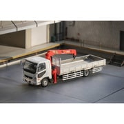 KS082-486 1/64 三菱ふそうファイター 1024/クレーン付き ホワイト （付属品：スクラップトラクターヘッド） [ダイキャストミニカー]