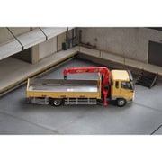 KS082-489 1/64 三菱ふそうファイター 1024/クレーン付き イエロー （付属品：セメントパイプ / 木箱） [ダイキャストミニカー]