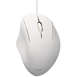 USB有線マウス 静音 3ボタン エルゴノミクス 抗菌 Mサイズ SHELLPHA ホワイト M-SH10UBSKWH