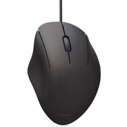 USB有線マウス 静音 3ボタン エルゴノミクス 抗菌 Sサイズ SHELLPHA ブラック M-SH11UBSKBK
