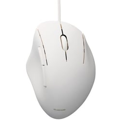 USB有線マウス 静音 5ボタン エルゴノミクス 抗菌 Mサイズ SHELLPHA ホワイト M-SH20UBSKWH