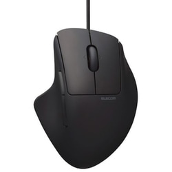 USB有線マウス 静音 7ボタン チルトホイール付 エルゴノミクス 抗菌 Mサイズ SHELLPHA ブラック M-SH30UBSKBK