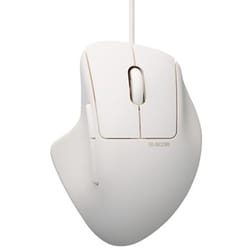 USB有線マウス 静音 7ボタン チルトホイール付 エルゴノミクス 抗菌 Sサイズ SHELLPHA ホワイト M-SH31UBSKWH