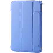iPad mini(A17 Pro)/第6世代 8.3インチ用 ケース ソフトレザー カバー 手帳型 スリープ対応 マグネット フラップ 2アングル スタンド機能 耐衝撃 背面クリア 軽量 薄型 ブルー TB-A24SWVFCBU