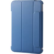 iPad mini(A17 Pro)/第6世代 8.3インチ用 ケース ソフトレザー カバー 手帳型 スリープ対応 マグネット フラップ 2アングル スタンド機能 耐衝撃 背面クリア 軽量 薄型 ネイビー TB-A24SWVFCNV