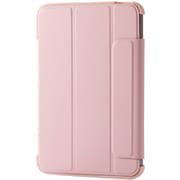 iPad mini(A17 Pro)/第6世代 8.3インチ用 ケース ソフトレザー カバー 手帳型 スリープ対応 マグネット フラップ 2アングル スタンド機能 耐衝撃 背面クリア 軽量 薄型 ピンク TB-A24SWVFCPN