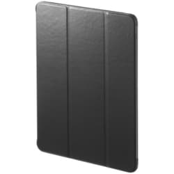 iPad Pro 13インチ （M4/2024）用 ソフトレザーケース カバー オートスリープ/ウェイク機能 高級PU素材 耐衝撃 スタンド ブラック PDA-IPAD2007BK
