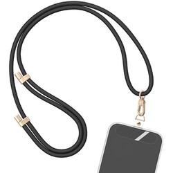 MOT-STRAP01-BK [シリコンショルダーストラップ 自由に長さ調整できる 3way ブラック]