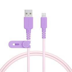バイカラーシリコンケーブル 充電 データ転送対応 Apple MFi認証品 USB-A to Lightning 1m 2年保証 ピンクライラック MOT-BCAL100-PC