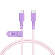 バイカラーシリコンケーブル 急速充電 PD60W対応 データ転送対応 USB-C to USB-C 1m 2年保証 ピンクライラック MOT-BCCC100-PC