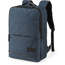 カジュアルPCバックパック パソコン/タブレット収納 ペットボトル収納 キャリーサポーター付き ネイビー BAG-BP17NV