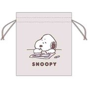 限定 サガラ刺繍巾着 PEANUTS happiness time レター S2334976