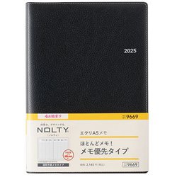 2025年4月始まり ウィークリー手帳 NOLTY（ノルティ） エクリA5メモ（ブラック） 2025-9669
