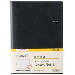 2025年4月始まり ウィークリー手帳 NOLTY（ノルティ） エクリA5-1（ブラック） 2025-9671