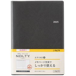 2025年4月始まり ウィークリー手帳 NOLTY（ノルティ） エクリA5-5（ダークグレー） 2025-9679