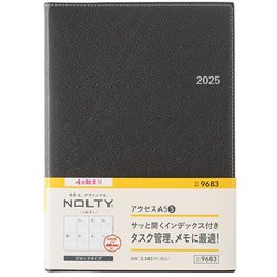 2025年4月始まり ウィークリー手帳 NOLTY（ノルティ） アクセスA5-5（ダークグレー） 2025-9683