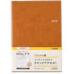 2025年4月始まり ウィークリー手帳 NOLTY（ノルティ） アクセスA5-4（キャメル） 2025-9690