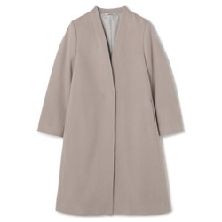 ノーカラーウールコート レディース ベージュ L AH2454-03