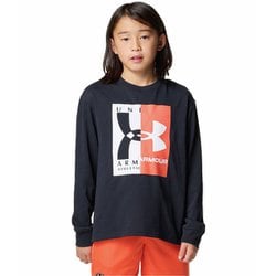 ヘビーウエイト コットン グラフィック ロングスリーブ Tシャツ キッズ トップス 長袖 Black（001） YSMサイズ 6001340