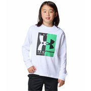 ヘビーウエイト コットン グラフィック ロングスリーブ Tシャツ キッズ トップス 長袖 White（100） YMDサイズ 6001340