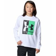 ヘビーウエイト コットン グラフィック ロングスリーブ Tシャツ キッズ トップス 長袖 White(100) YSMサイズ 6001340