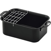 コンパクトなIH対応鉄製長方型天ぷら鍋 19×12.5cm アミ付 HB-6823