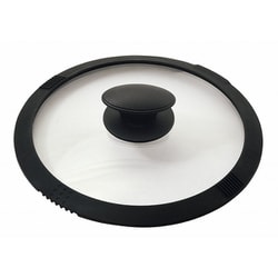 さっと湯切りができる シリコーン縁巻 ガラス蓋 22cm HC-0813