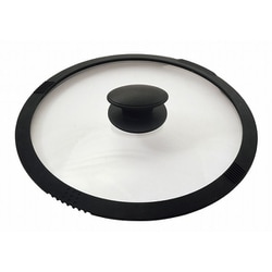 さっと湯切りができる シリコーン縁巻 ガラス蓋 26cm HC-0815